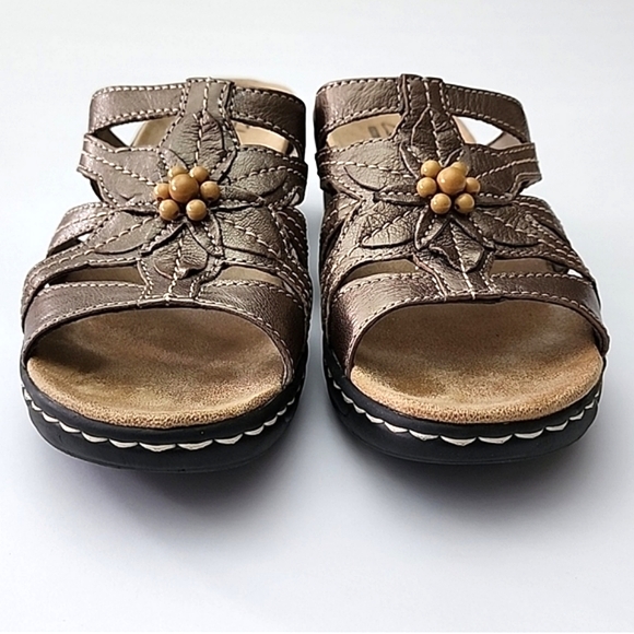 Clarks Bronze Lexi Myrtle 2 Slide On Sandals Ultimate Comfort Lightweight 9.5M - Picture 4 of 16